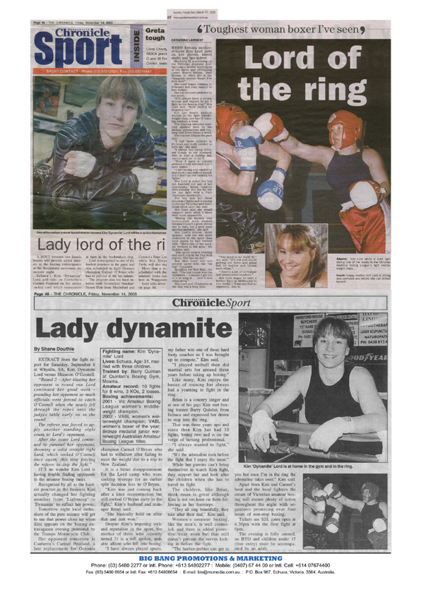 Kim "dynamite" Lord - Collage of a just a few newspaper articles.